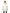 Men's thigh length down-filled parka with removable hood and removable coyote fur trim in Chalk