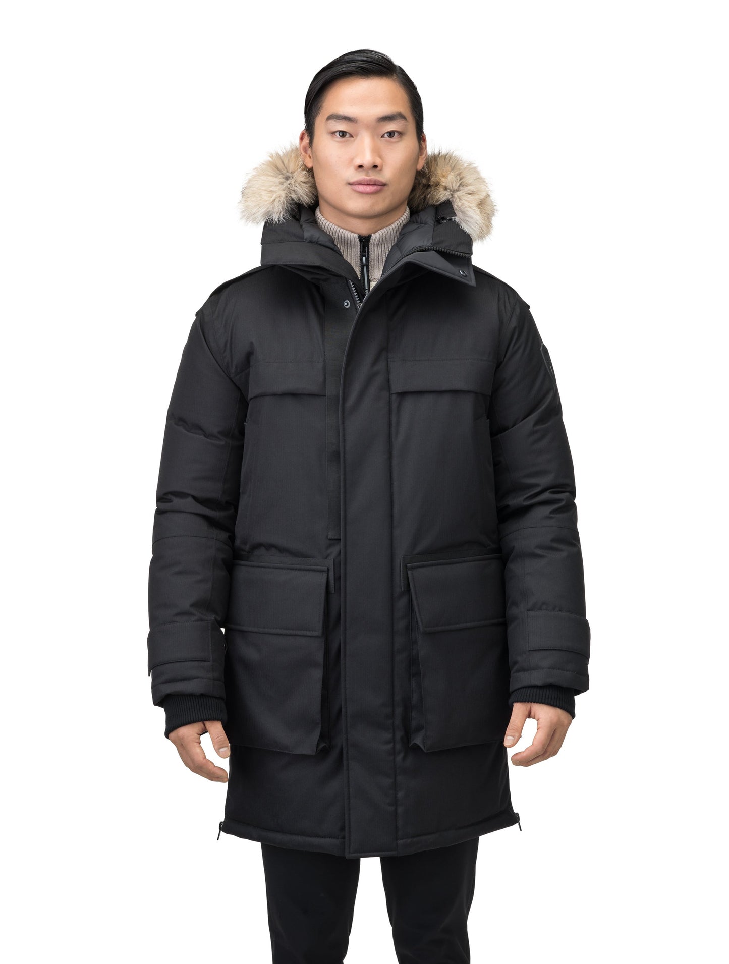 Alum Men's Long Parka in Black