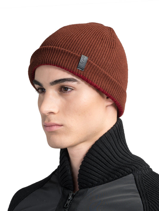 Ardn Unisex Tailored Reversible Knit Beanie + Potent Purple/Rio Red
