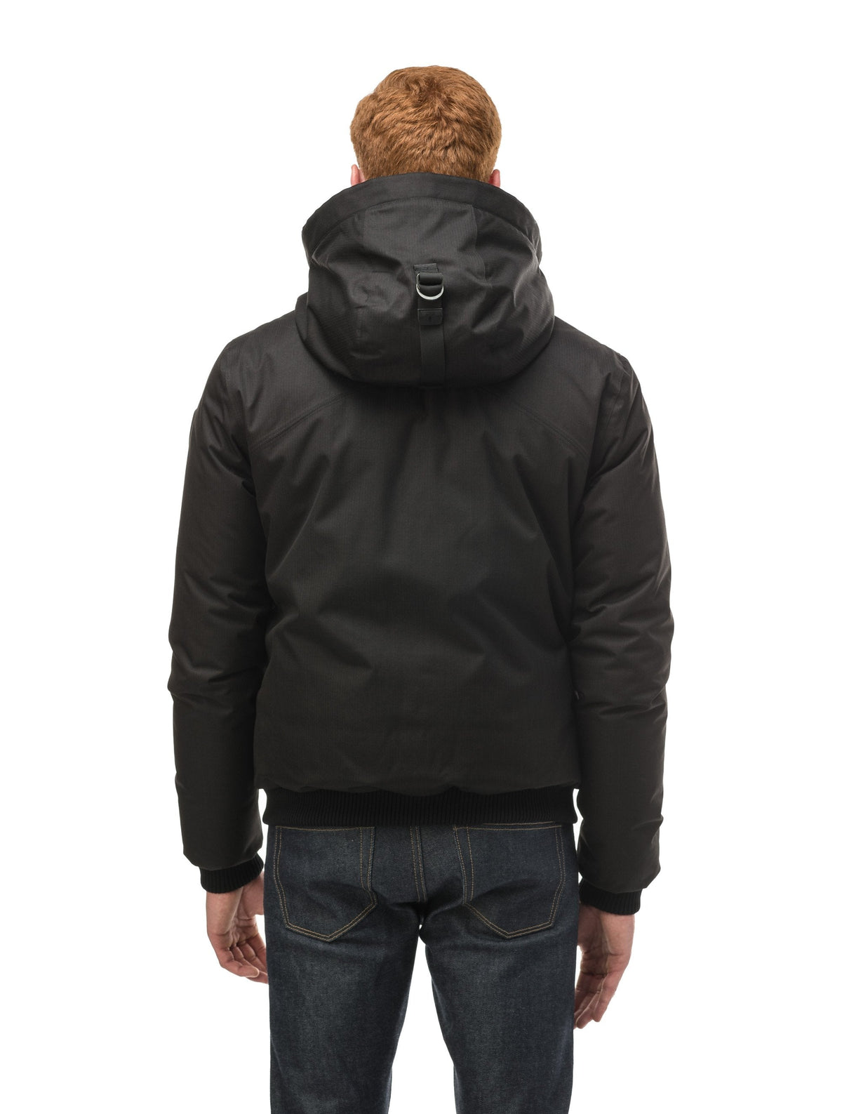 Men's waist length bomber with four huge pockets on the front in Black