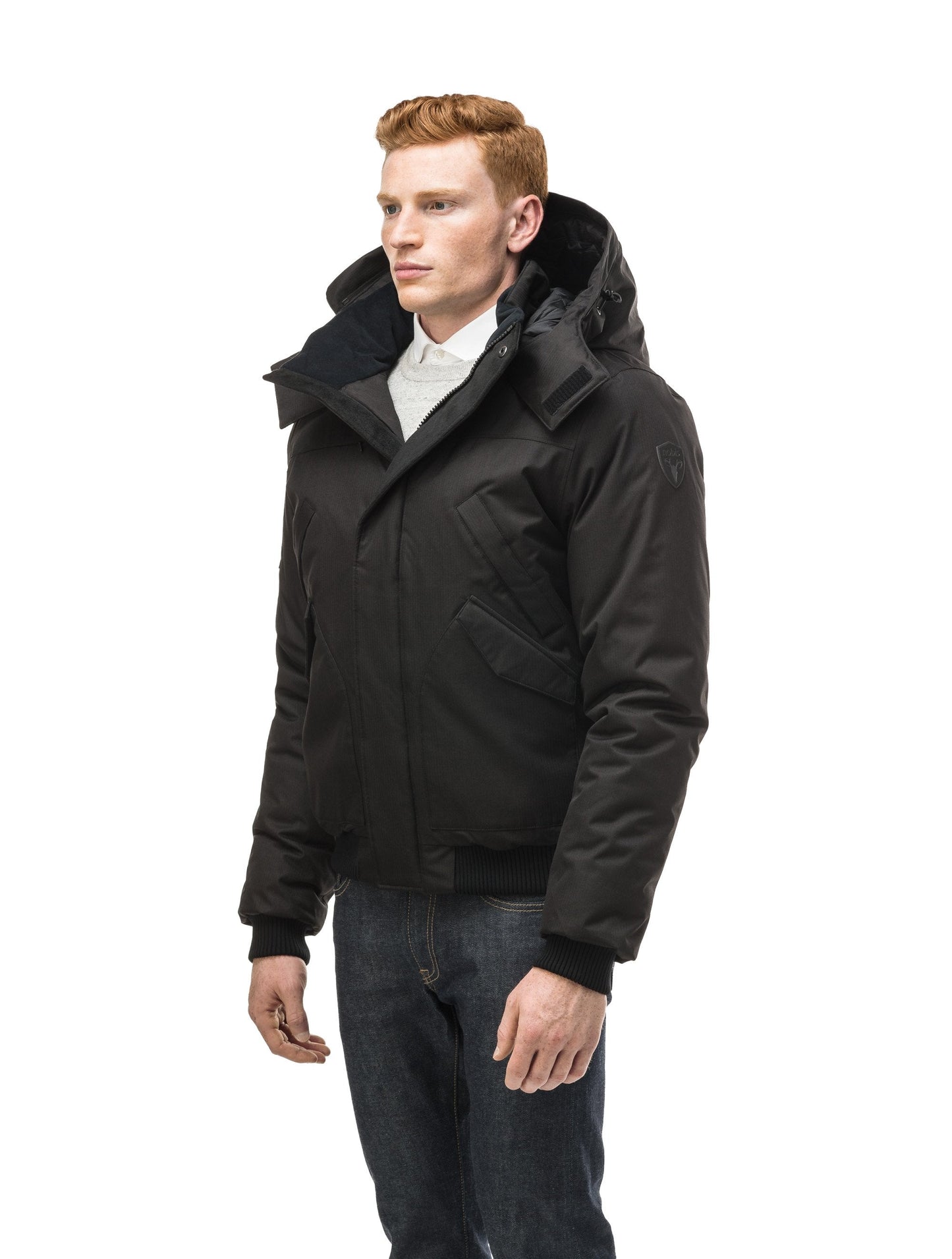 Men's classic down filled bomber jacket with a down filledÃƒÆ’Ã†â€™Ãƒâ€ Ã¢â‚¬â„¢ÃƒÆ’Ã¢â‚¬Â ÃƒÂ¢Ã¢â€šÂ¬Ã¢â€žÂ¢ÃƒÆ’Ã†â€™Ãƒâ€šÃ‚Â¢ÃƒÆ’Ã‚Â¢ÃƒÂ¢Ã¢â€šÂ¬Ã…Â¡Ãƒâ€šÃ‚Â¬ÃƒÆ’Ã¢â‚¬Â¦Ãƒâ€šÃ‚Â¡ÃƒÆ’Ã†â€™Ãƒâ€ Ã¢â‚¬â„¢ÃƒÆ’Ã‚Â¢ÃƒÂ¢Ã¢â‚¬Å¡Ã‚Â¬Ãƒâ€¦Ã‚Â¡ÃƒÆ’Ã†â€™ÃƒÂ¢Ã¢â€šÂ¬Ã…Â¡ÃƒÆ’Ã¢â‚¬Å¡Ãƒâ€šÃ‚Â hood that features a removable coyote fur trim and concealed moldable framing wire in Black