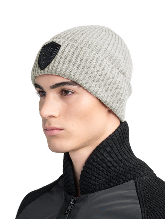 Emer Unisex Tailored Chunky Knit Beanie + Wheat