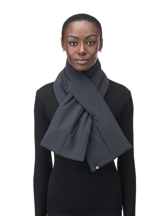 Kara Unisex Quilted Scarf + Black