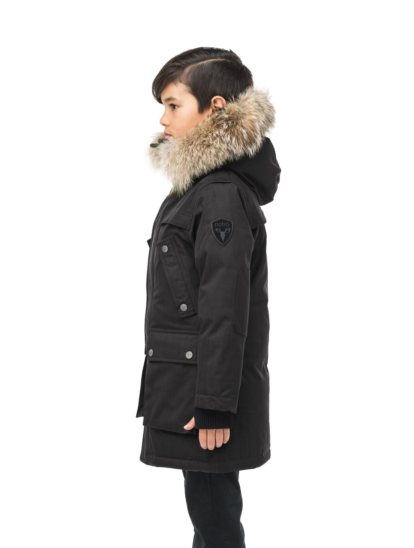 The best kid's down filled parka that's machine washable, waterproof, windproof and breathable in CH Black
