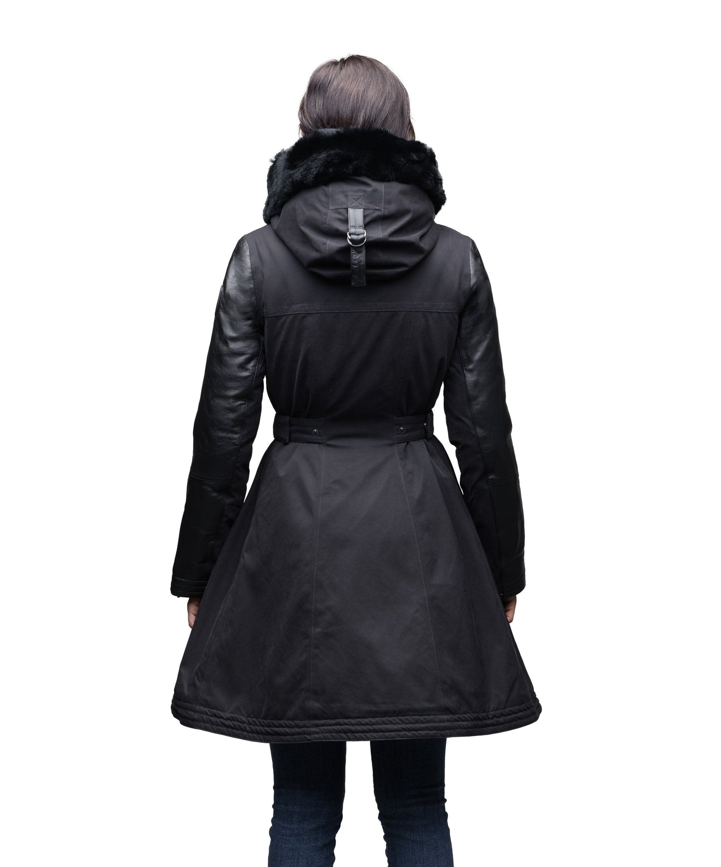 Women's down filled overcoat with double breasted closure and removable down filled lined in Black