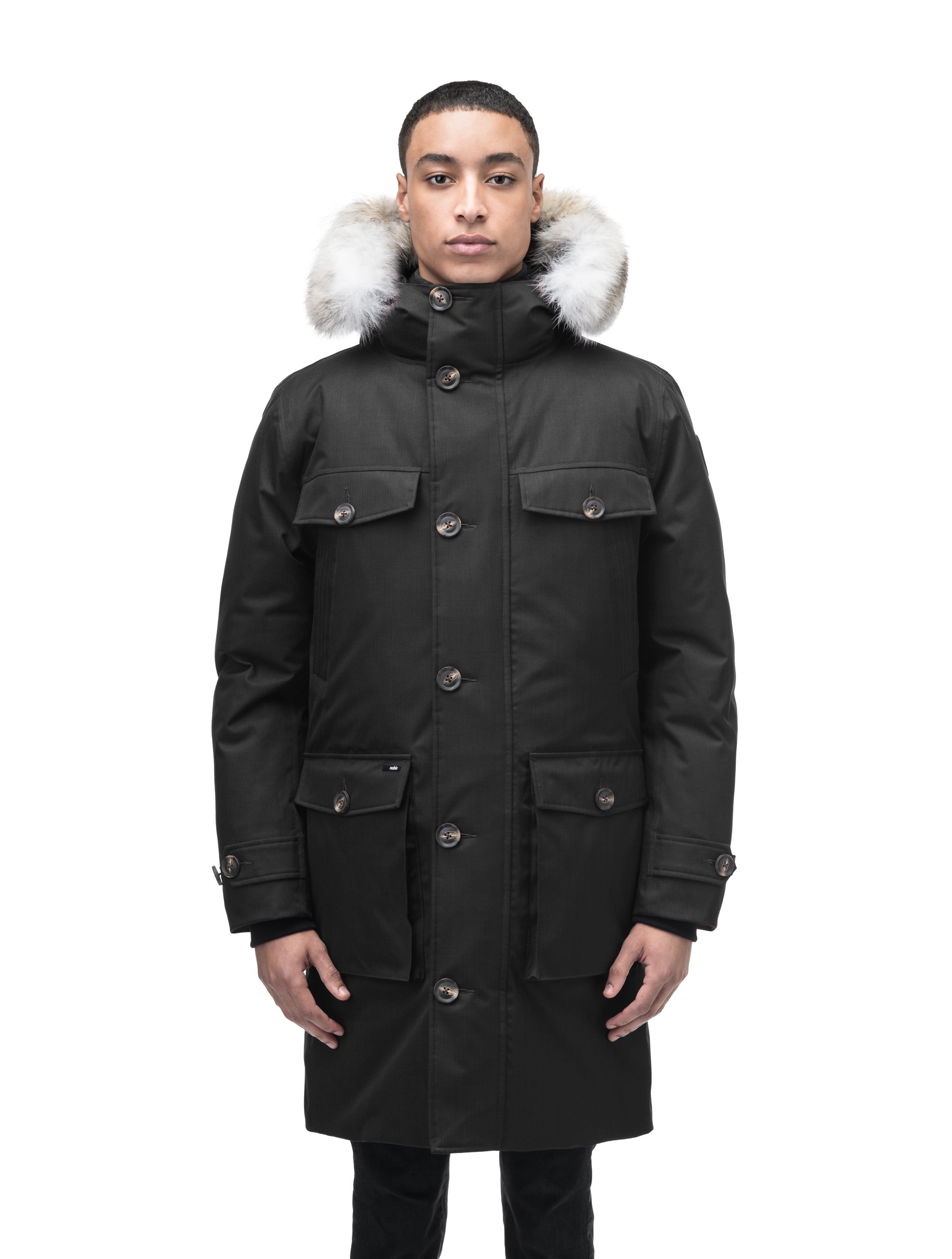 Knee clearance length parka