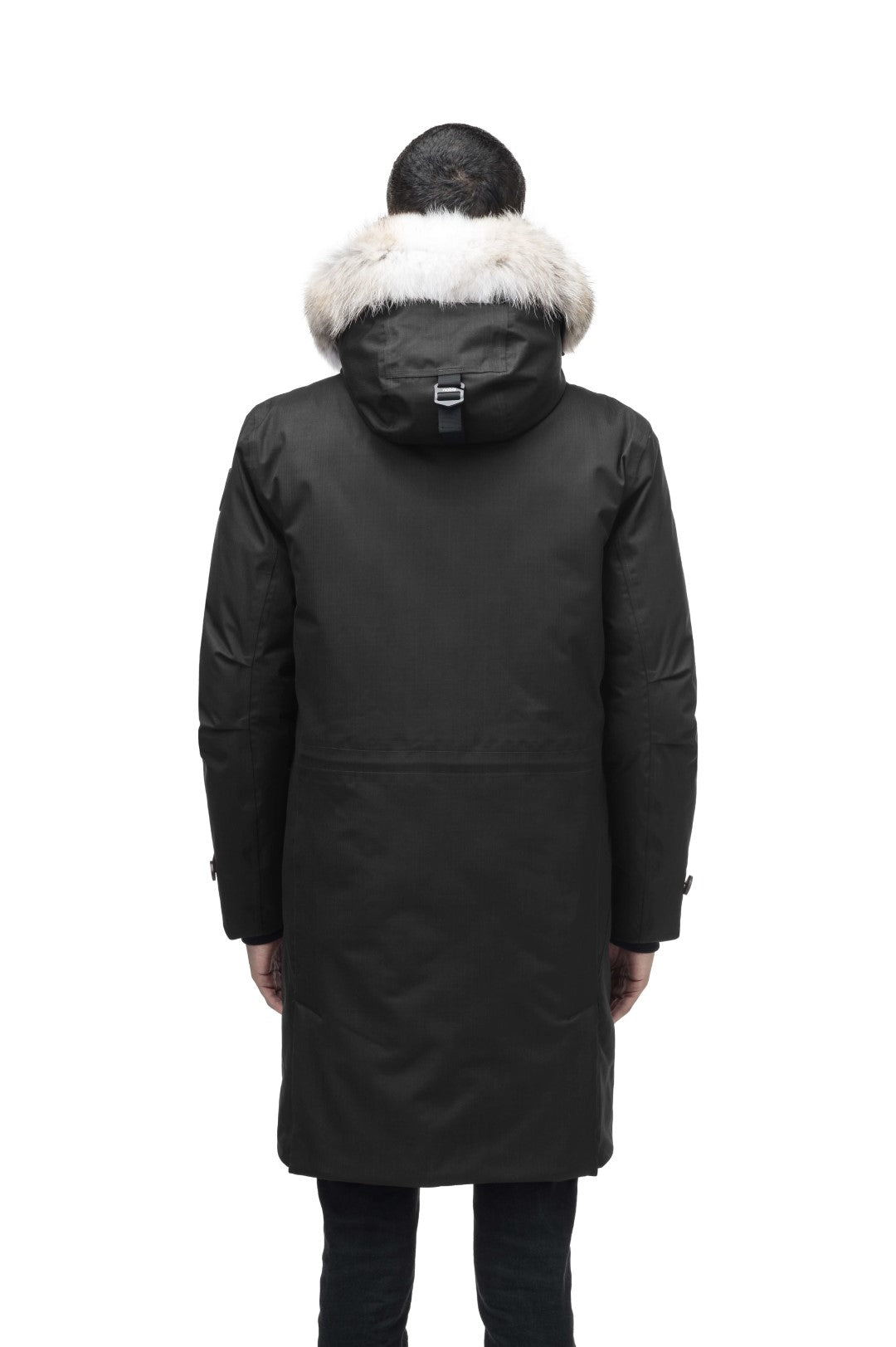 Black parka coat hotsell with white fur hood