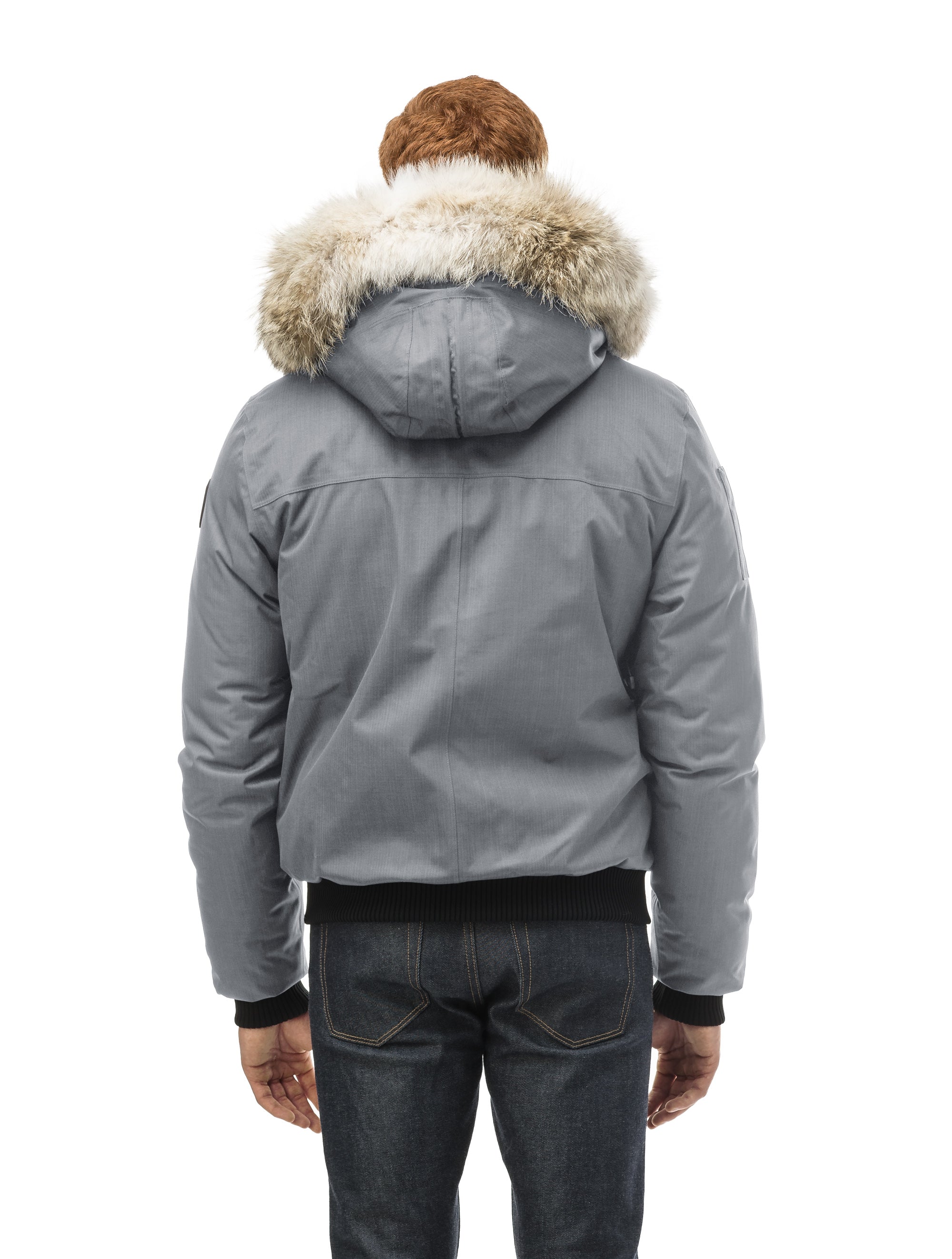 Bohlen down & feather bomber jacket with removable genuine coyote 2025 fur trim hood