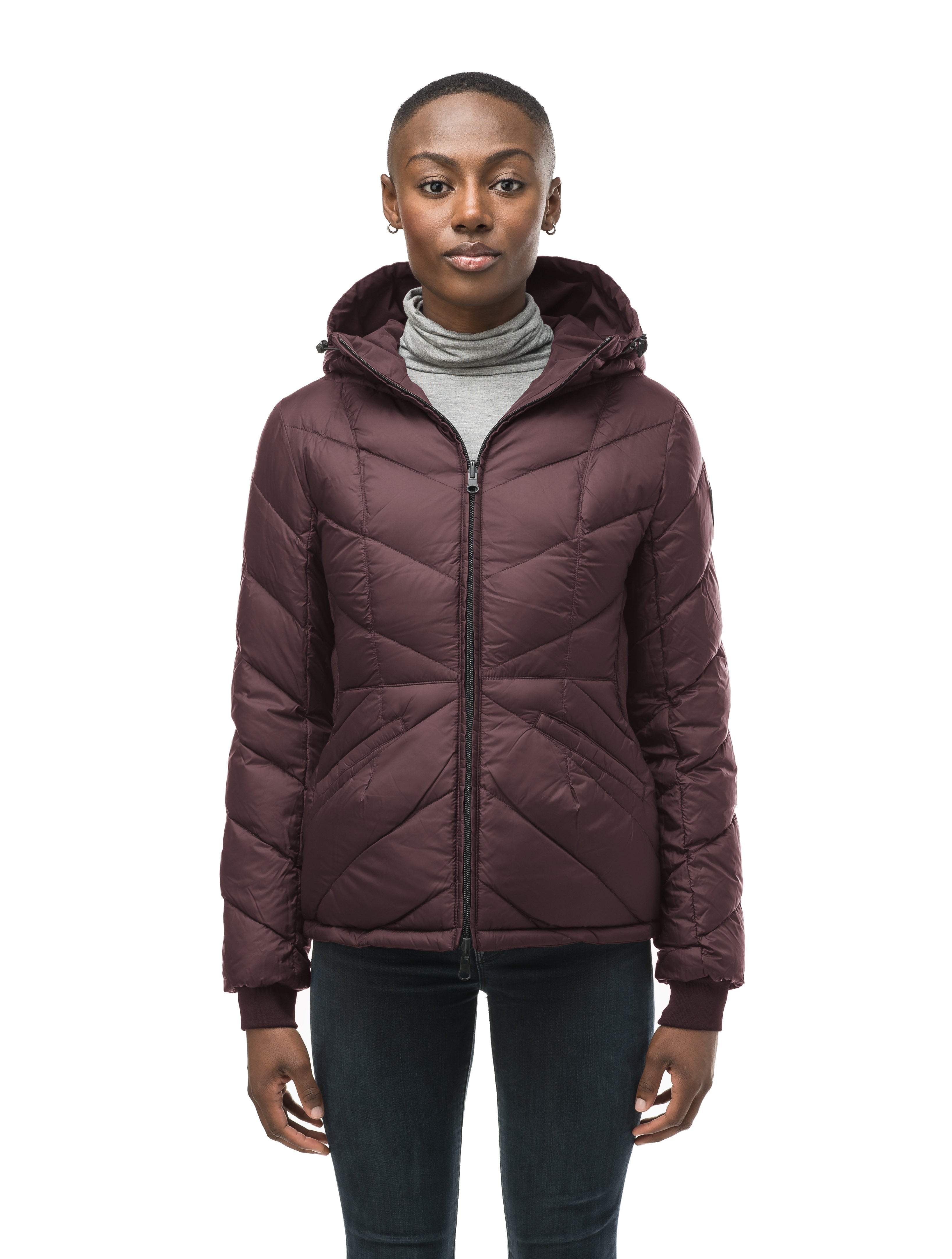 Burgundy down jacket women's best sale