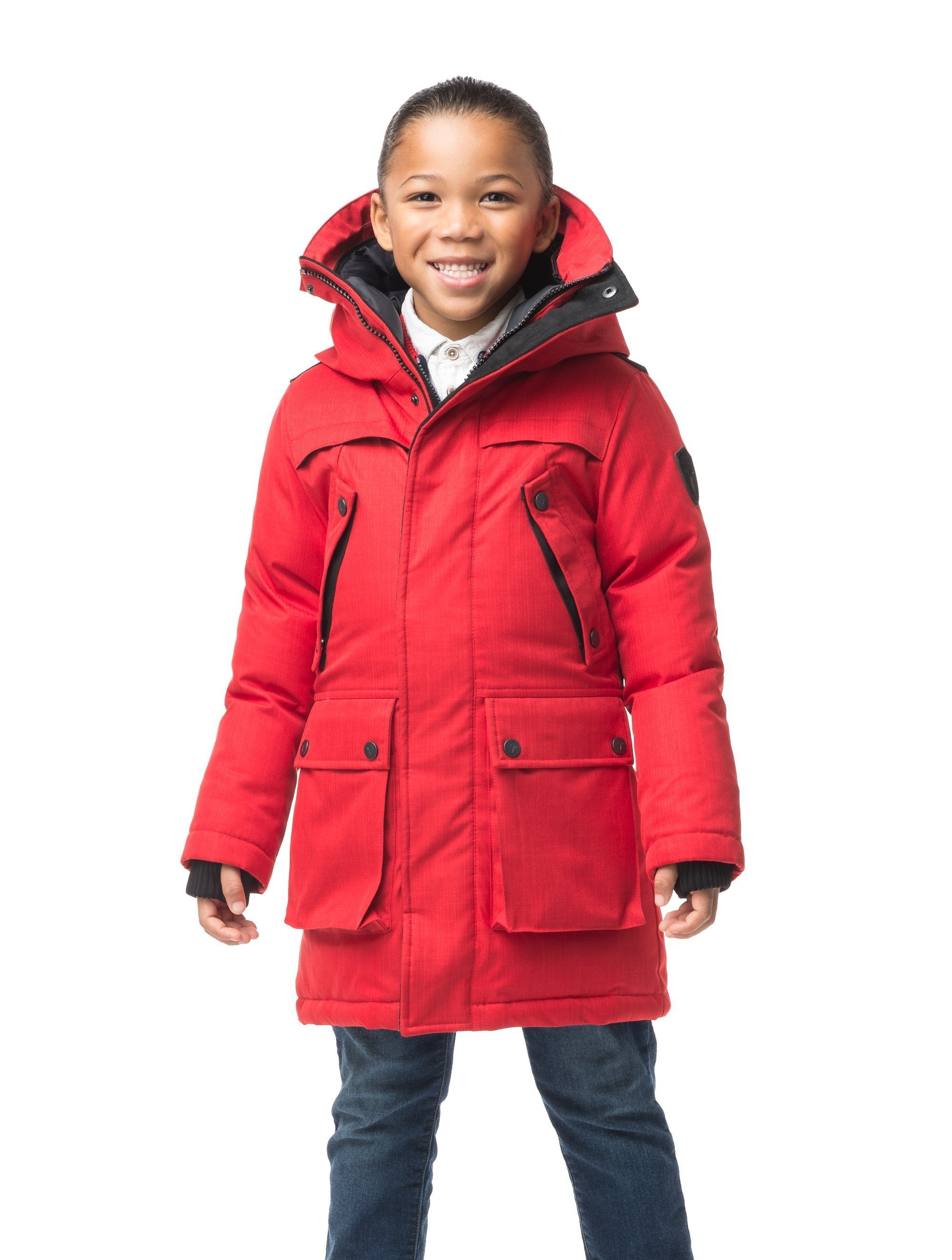 Boys red shop parka coat