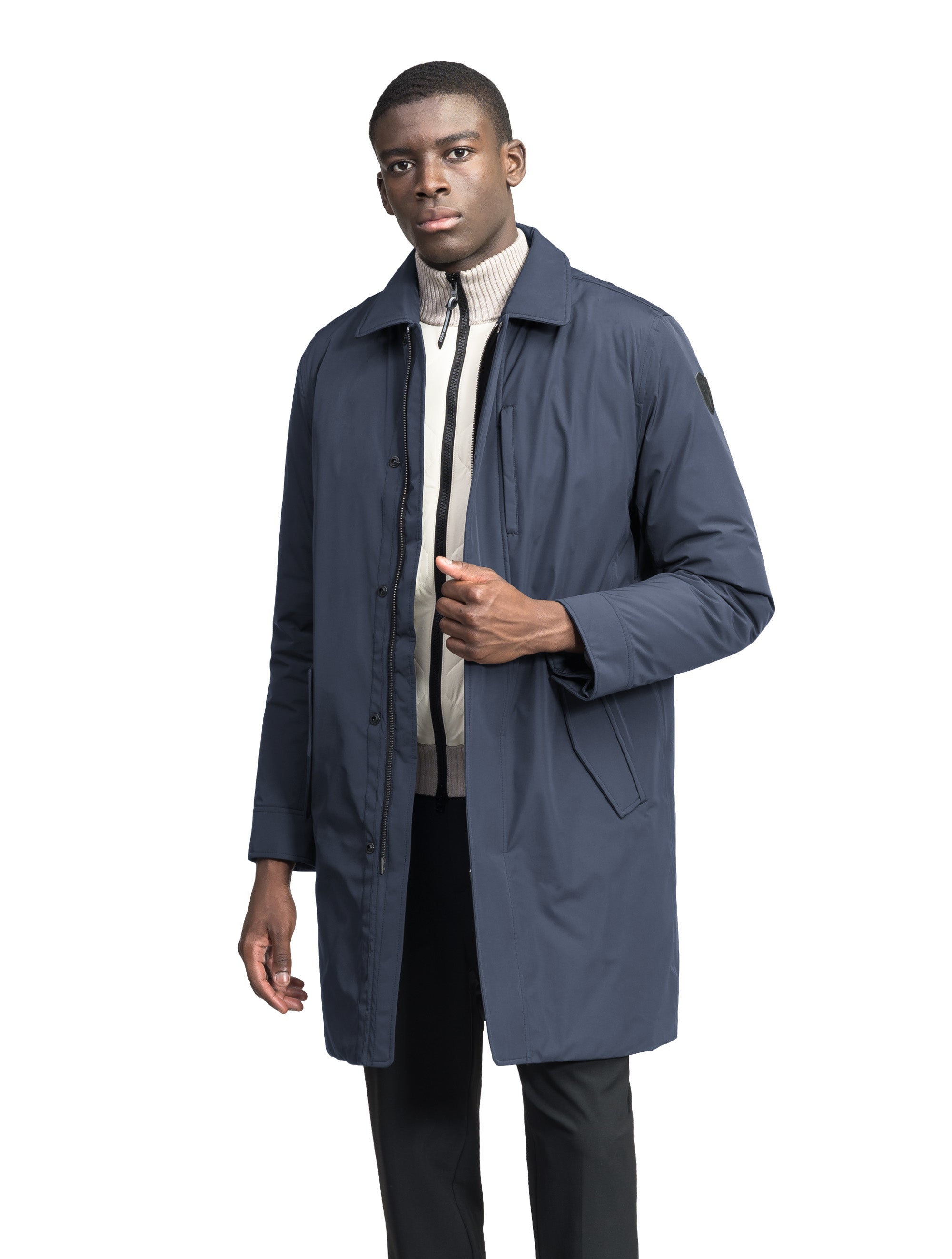 Navy tailored coat sale