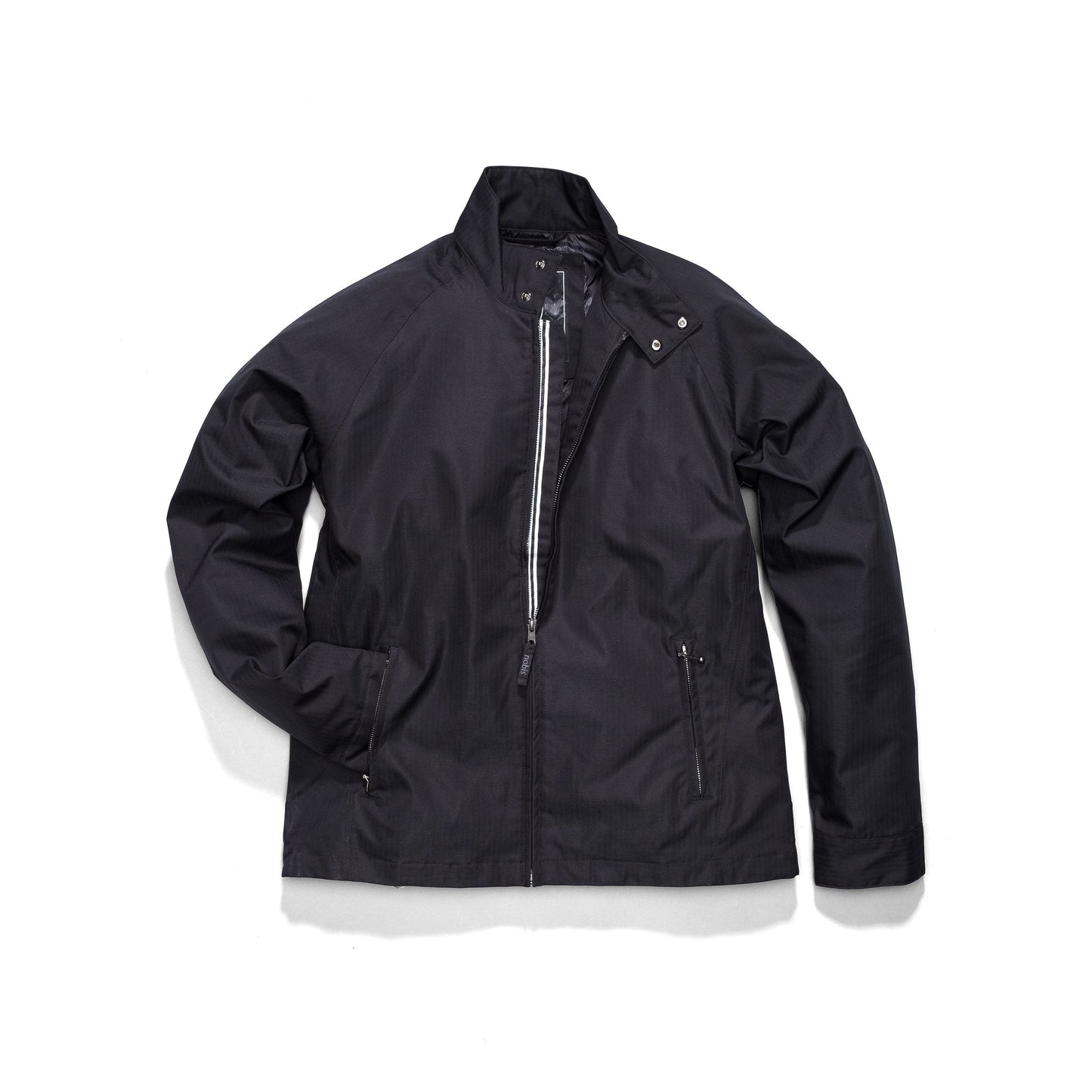 Men's zip up racer jacket in Black