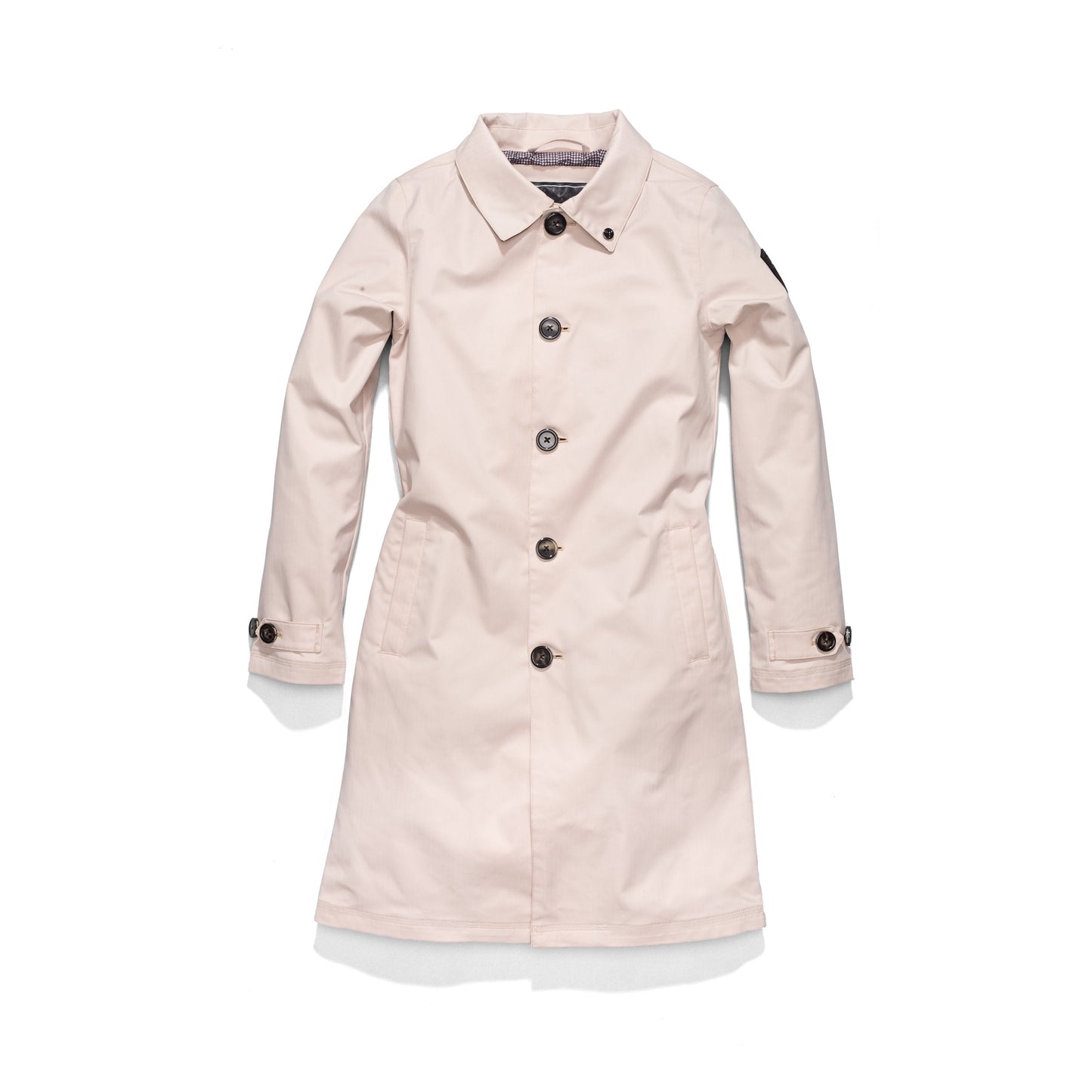 Women's thigh length Mackintosh jacket in Dusty Rose