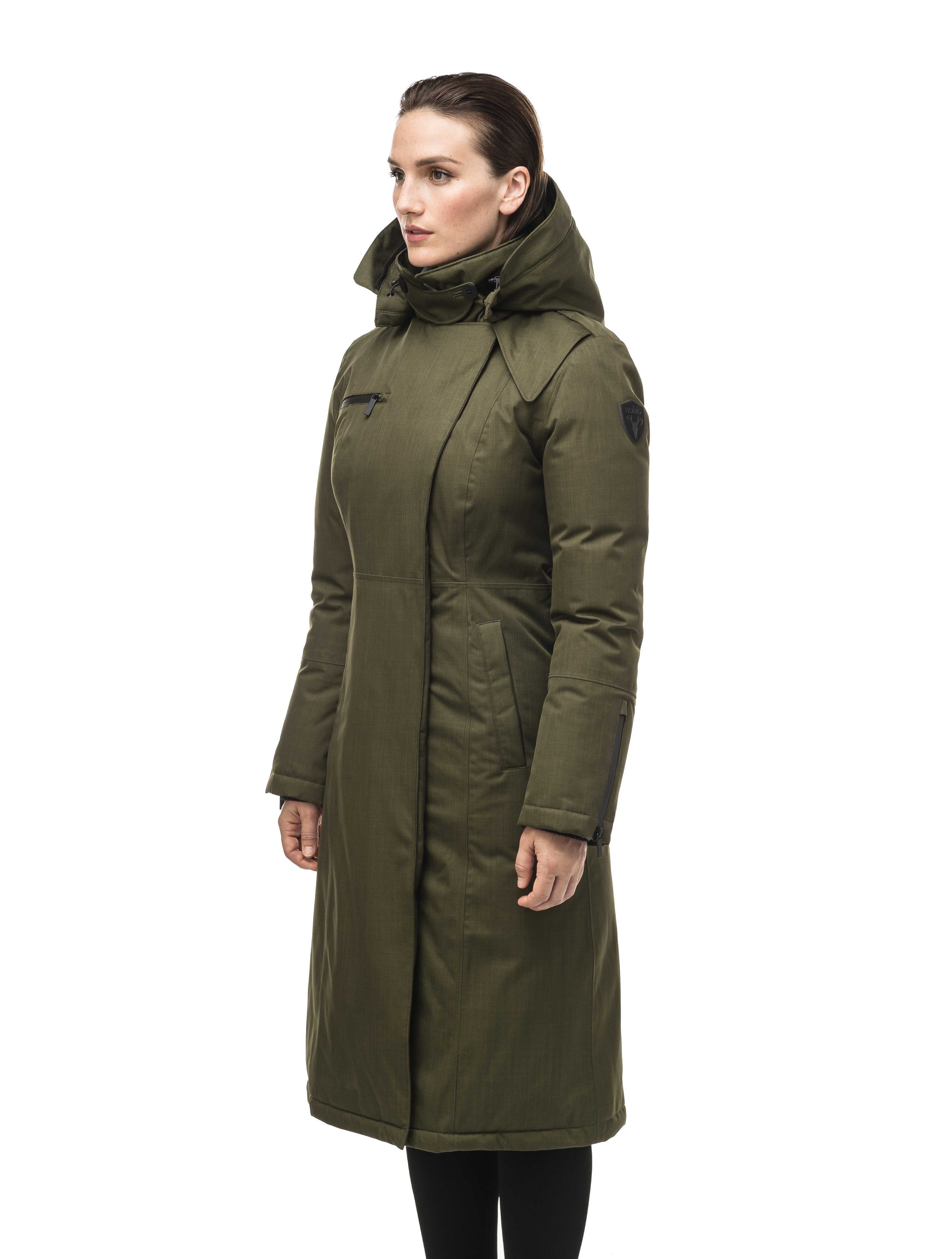 Calf length clearance down coat